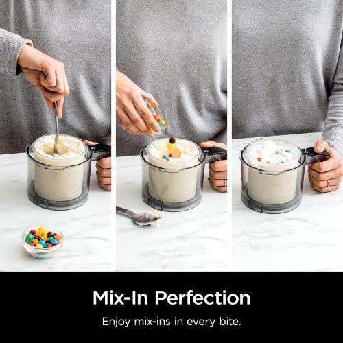 닌자 Ninja NC301 CREAMi Ice Cream Maker, for Gelato, Mix-ins, Milkshakes, Sorbet, Smoothie Bowls & More, 7 One-Touch Programs, with (2) Pint Containers & Lids, Compact Size, Perfect for