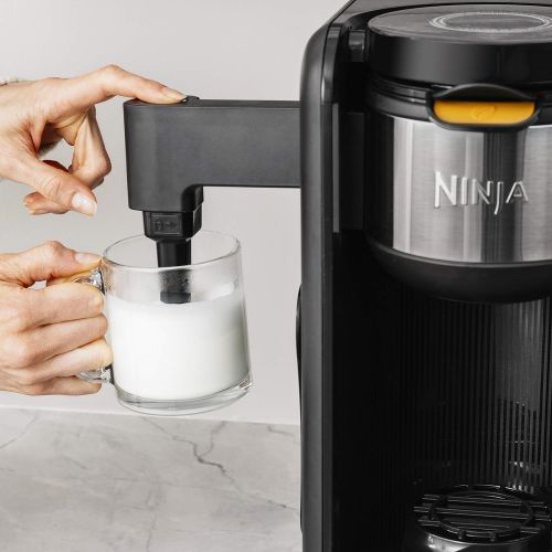 닌자 Ninja CP307 Hot and Cold Brewed System, Auto-iQ Tea and Coffee Maker with 6 Brew Sizes, 5 Brew Styles, Frother, Coffee & Tea Baskets with Thermal Carafe Black 50 oz.
