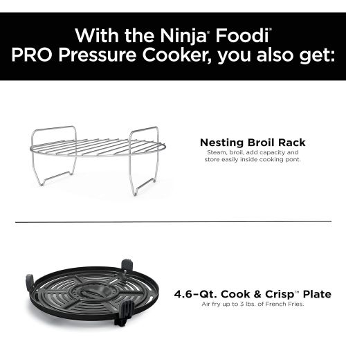 닌자 Ninja FD302 Foodi 11-in-1 Pro 6.5 qt. Pressure Cooker & Air Fryer that Steams, Slow Cooks, Sears, Sautes, Dehydrates & More, with 4.6 qt. Crisper Plate, Nesting Broil Rack & Recipe