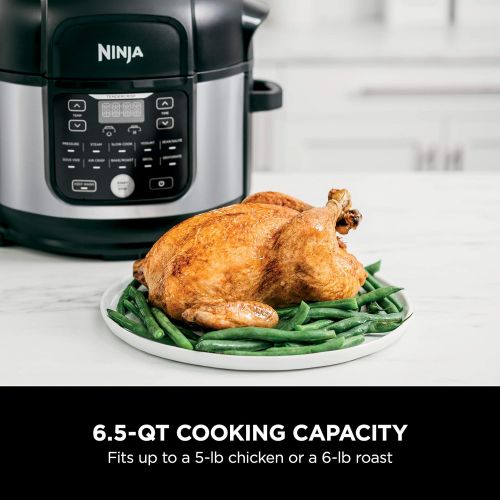 닌자 Ninja FD302 Foodi 11-in-1 Pro 6.5 qt. Pressure Cooker & Air Fryer that Steams, Slow Cooks, Sears, Sautes, Dehydrates & More, with 4.6 qt. Crisper Plate, Nesting Broil Rack & Recipe