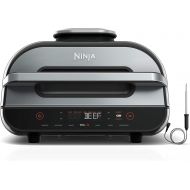 Ninja FG551 Foodi Smart XL 6-in-1 Indoor Grill with Air Fry, Roast, Bake, Broil & Dehydrate, Smart Thermometer, Black/Silver