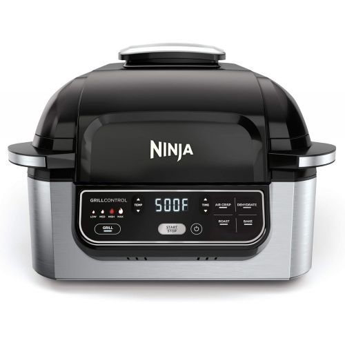 닌자 Ninja AG301 Foodi 5-in-1 Indoor Grill with Air Fry, Roast, Bake & Dehydrate, Black/Silver