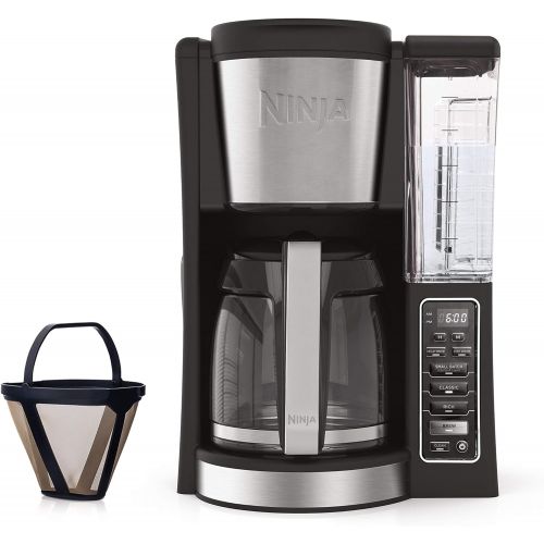 닌자 Ninja 12-Cup Programmable Coffee Maker with Classic and Rich Brews, 60 oz. Water Reservoir, and Thermal Flavor Extraction (CE201), Black/Stainless Steel