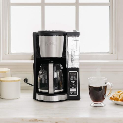 닌자 Ninja 12-Cup Programmable Coffee Maker with Classic and Rich Brews, 60 oz. Water Reservoir, and Thermal Flavor Extraction (CE201), Black/Stainless Steel