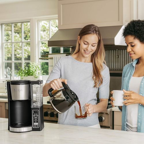 닌자 Ninja 12-Cup Programmable Coffee Maker with Classic and Rich Brews, 60 oz. Water Reservoir, and Thermal Flavor Extraction (CE201), Black/Stainless Steel