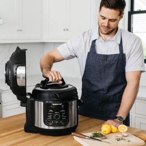 닌자 Ninja Ste Foodi 8qt. 9-in-1 Deluxe XL Pressure Cooker & Air Fryer-Stainless Steel/Black: Kitchen & Dining