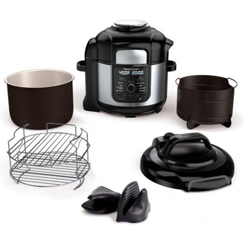 닌자 Ninja Ste Foodi 8qt. 9-in-1 Deluxe XL Pressure Cooker & Air Fryer-Stainless Steel/Black: Kitchen & Dining