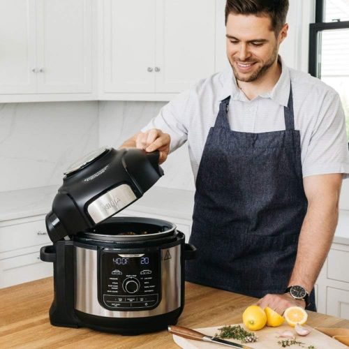 닌자 Ninja Ste Foodi 8qt. 9-in-1 Deluxe XL Pressure Cooker & Air Fryer-Stainless Steel/Black: Kitchen & Dining