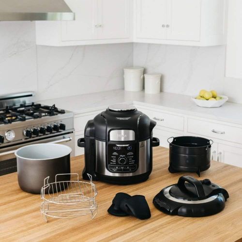 닌자 Ninja Ste Foodi 8qt. 9-in-1 Deluxe XL Pressure Cooker & Air Fryer-Stainless Steel/Black: Kitchen & Dining