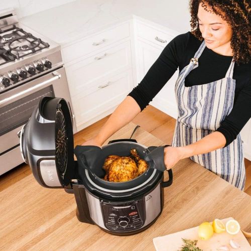 닌자 Ninja Ste Foodi 8qt. 9-in-1 Deluxe XL Pressure Cooker & Air Fryer-Stainless Steel/Black: Kitchen & Dining