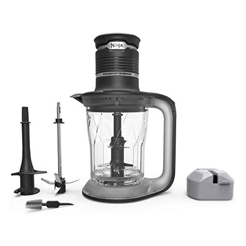 닌자 [무료배송]Visit the Ninja Store Ninja Ultra Prep Food Processor and Blender with Lightweight 700 Watt Power Pod for Dough, Smoothies, Chopping, Blending (PS101), Black/Clear