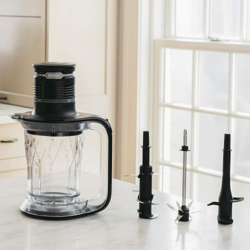 닌자 [무료배송]Visit the Ninja Store Ninja Ultra Prep Food Processor and Blender with Lightweight 700 Watt Power Pod for Dough, Smoothies, Chopping, Blending (PS101), Black/Clear