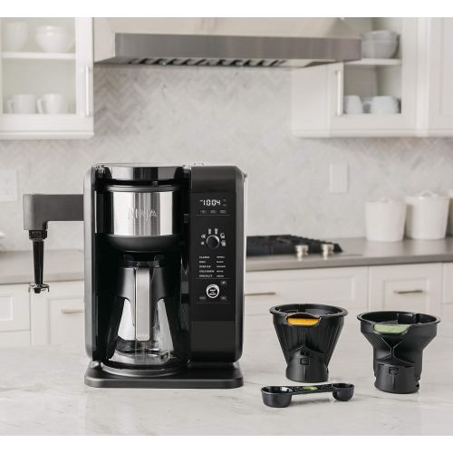 닌자 [아마존베스트]Ninja Hot and Cold Brewed System, Auto-iQ Tea and Coffee Maker with 6 Brew Sizes, 5 Brew Styles, Frother, Coffee & Tea Baskets with Glass Carafe (CP301)