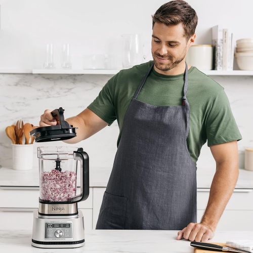 닌자 [아마존베스트]Ninja SS201 Foodi Power Pitcher 4in1 Smoothie Bowl Maker Crushing Blender Dough Mixer Food Processor 1400WP smartTORQUE 6 Auto-iQ presets, with a Stainless Silver Finish