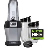 [아마존베스트]Ninja BL455_30 Nutri Professional Personal Blender Bonus Set with 3-Sip & Seal Single Serves(12, 18, and 24 oz. Cups) & 75-Recipe Cookbook, Stainless Steel/Black