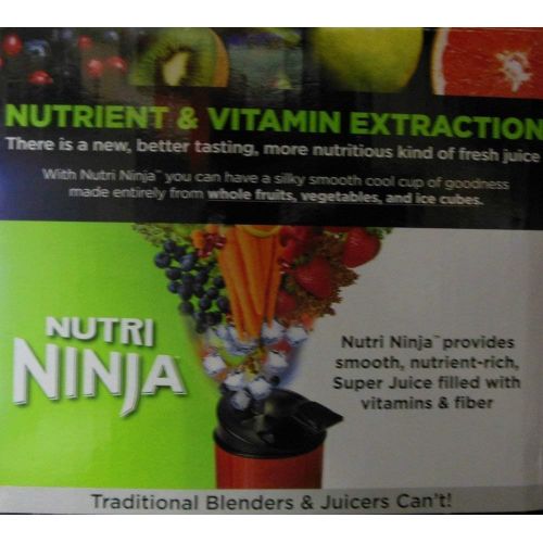 닌자 [아마존베스트]Ninja BL455_30 Nutri Professional Personal Blender Bonus Set with 3-Sip & Seal Single Serves(12, 18, and 24 oz. Cups) & 75-Recipe Cookbook, Stainless Steel/Black