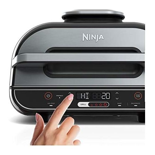 닌자 [아마존베스트]Ninja Foodi XL 5-in-1 Indoor Grill with 4-Quart Air Fryer, Roast, Bake, Dehydrate, BG500A