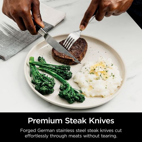 닌자 Ninja K32009 Foodi NeverDull Premium Knife System, 9 Piece Knife Block Set, Stainless Steel/Black