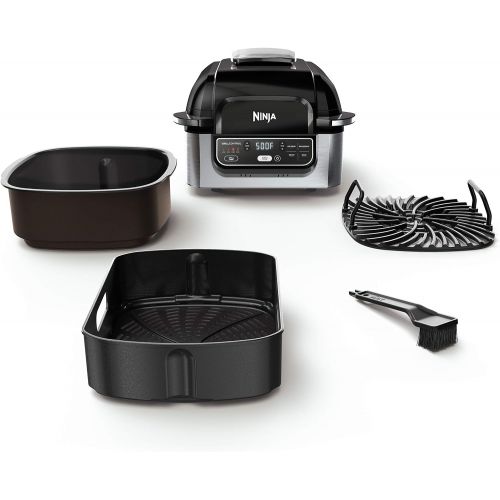 닌자 [아마존베스트]Ninja Foodi AG301 5-in-1 Indoor Electric Countertop Grill with 4-Quart Air Fryer, Roast, Bake, Dehydrate, and Cyclonic Grilling Technology