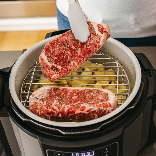 닌자 [아마존베스트]Ninja OP302 Foodi 9-in-1 Pressure, Broil, Dehydrate, Slow Cooker, Air Fryer, and More, with 6.5 Quart Capacity and 45 Recipe Book, and a High Gloss Finish