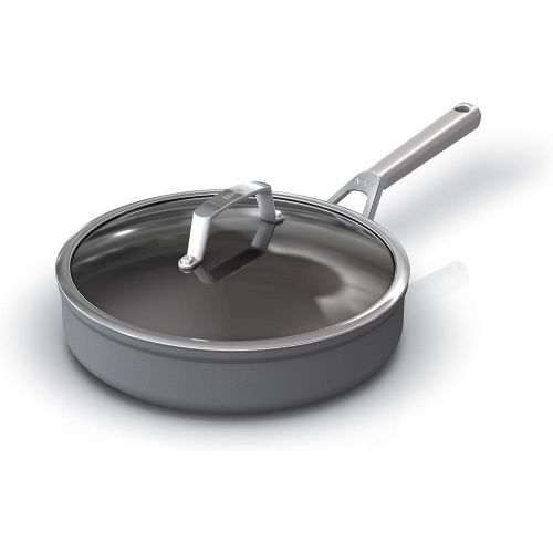 닌자 [아마존베스트]Ninja C30130 Foodi NeverStick Premium Hard-Anodized 3-Quart Saute Pan with Glass Lid, slate grey