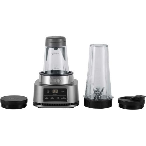 닌자 Ninja Foodi 2 in 1 Power Nutri Mixer with Cup (700 ml) and Bowl (400 ml) 1100 W Smart Torque Motor and Auto iQ Technology [CB100EU], Silver
