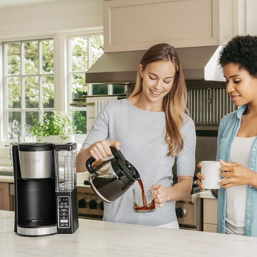 닌자 Ninja 12-Cup Programmable Coffee Maker with Classic and Rich Brews, 60 oz. Water Reservoir, and Thermal Flavor Extraction (CE201), BlackStainless Steel