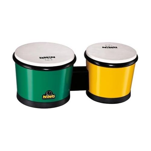  [아마존베스트]Nino Percussion Meinl NINO19G/Y Bongo 6.1/2-inch and 7.1/2-inch - Green/Yellow