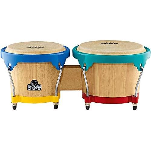  [아마존베스트]Nino Percussion Meinl NINO3NTHK Bongo 6.1/2-inch and 7.1/2-inch - Natural/Harlekin