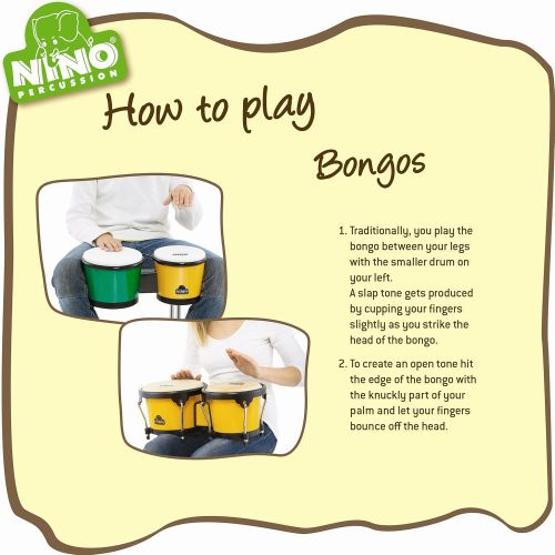  [아마존베스트]Nino Percussion Meinl NINO3NTHK Bongo 6.1/2-inch and 7.1/2-inch - Natural/Harlekin