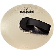 Nino Percussion NINO-NS355 14-Inch Cymbal with Holding Straps, Nickel Silver