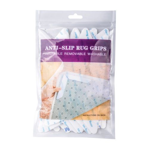  Rug Grippers for Carpet Rug Gripper Pads Ninonly Sticky Pad (16Pcs) Non-Slip Pads Carpet Tape Anti Curling Carpet Gripper Washable Removable Renewable for Hard Floors Kitchen Bathr