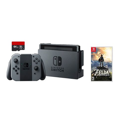 닌텐도 Nintendo Switch Console with Gray Joy-Con Zelda Bundle