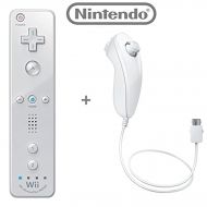 Official Nintendo Wii/Wii U Remote Plus Controller and Nunchuk Nunchuck Combo Bundle Set [White] (Bulk Packaging)