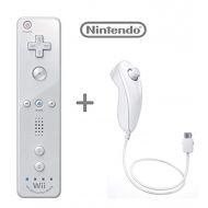 Official Nintendo Wii/Wii U Remote Plus Controller and Nunchuk Combo Bundle Set [White] (Bulk Packaging)