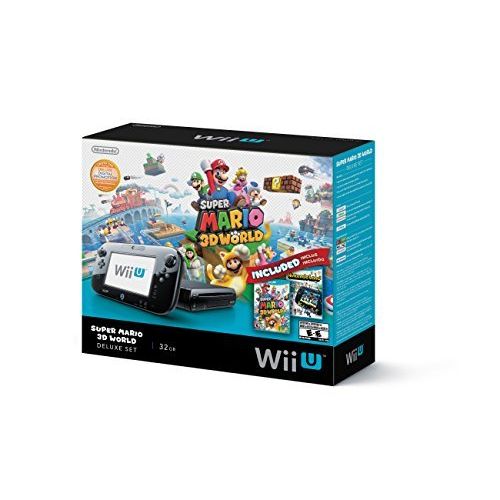 닌텐도 Nintendo Wii U Deluxe Set: Super Mario 3D World and Nintendo Land Bundle - Black 32 GB