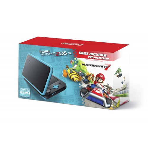 닌텐도 New Nintendo 2DS XL - Black + Turquoise With Mario Kart 7 Pre-installed - Nintendo 2DS