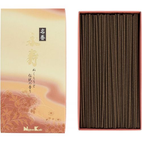  인센스스틱 Nippon Kodo 22051 Eiju Meiko Incense, Cinnamon and Amber, Brown, 16 x 8.5 x 3.5 cm