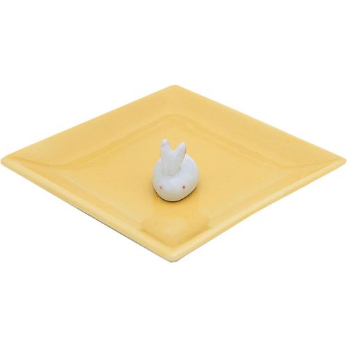  인센스스틱 nippon kodo Pottery Incense Plate & Rabbit of Incense Stick Holder (Yellow)