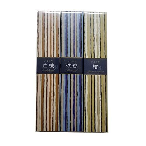  인센스스틱 nippon kodo Kayuragi Incense Set of 3 Scents (Sandalwood, Aloeswood and Japanese Cypress) 40 Sticks in Each Scent