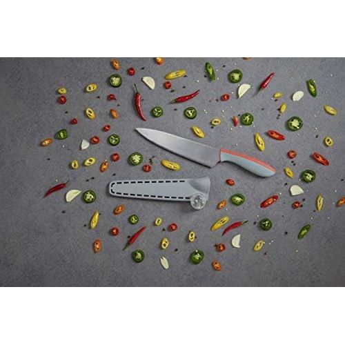  NIROSTA Eversharp-Messer-Set, Verschiedene Messer mit Funktionsteil aus Edelstahl, Premium-Messer mit Soft-Touch-Griff, hochwertige Messer fuer jeden Anlass (Farbe: Silber/Blau), Me