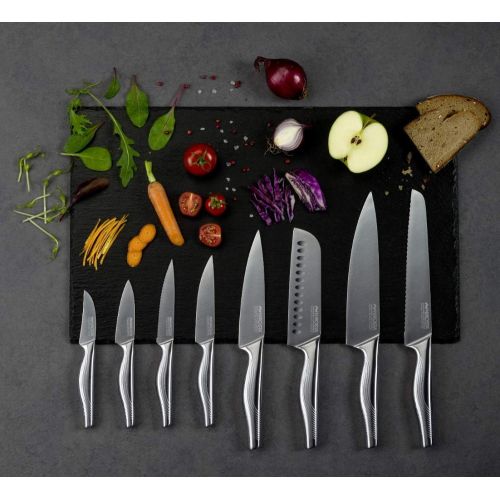  [아마존베스트]Nirosta Vegetable knife swing, kitchen knife stainless steel, non-slip handle, sharp knife for cutting and peeling, hand-sharpened blade, fruit knife (blade length: approx. 9 cm),