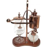 Nispira Belgian Belgium Royal Family Balance Syphon Siphon Coffee Maker Vacuum Brewing System | Vintage Classic Retro Luxury Exquisite Design | Smooth Great Aroma | Copper or Rose Gold Color | 500 ml