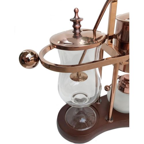  Nispira Belgian Belgium Luxury Royal Family Balance Syphon Siphon Coffee Maker Copper Color, 1 set