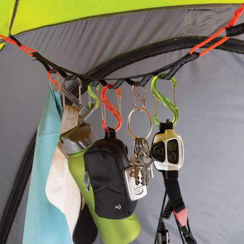  Nite Ize GearLine Hanging Organization System, 4 FT Webbing With Loops, S-Biner Clips, + Bendable Gear Tie Ends To Hang Your Gear Anywhere, Colorful S-Biners, Multi-Colored (SS-SMS