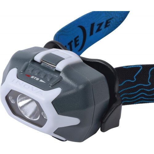  Nite Ize INOVA STS PowerSwitch Dual Power Rechargeable Headlamp, 280 Lumen Headlight with Swipe-to-Shine Technology, USB Recharging, Red and White LEDs