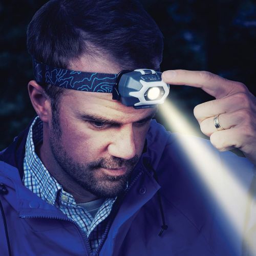  Nite Ize INOVA STS PowerSwitch Dual Power Rechargeable Headlamp, 280 Lumen Headlight with Swipe-to-Shine Technology, USB Recharging, Red and White LEDs