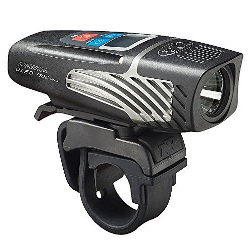  NiteRider Lumina 1100 OLED Boost USB Rechargeable MTB Road Commuter LED Bike Light with Display Screen Powerful Lumens Water Resistant Bicycle Headlight, LED Front Light Easy to In