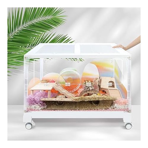  Niteangel Stacker Hamster Cage Accessories - Stacker Cage Wheels or Stacking Holders or Replacement Glass Board for Hamster Gerbil Mice Degu Or Other Small-Sized Pet