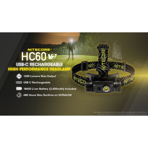  Nitecore HC60 v2 Rechargeable LED Headlamp